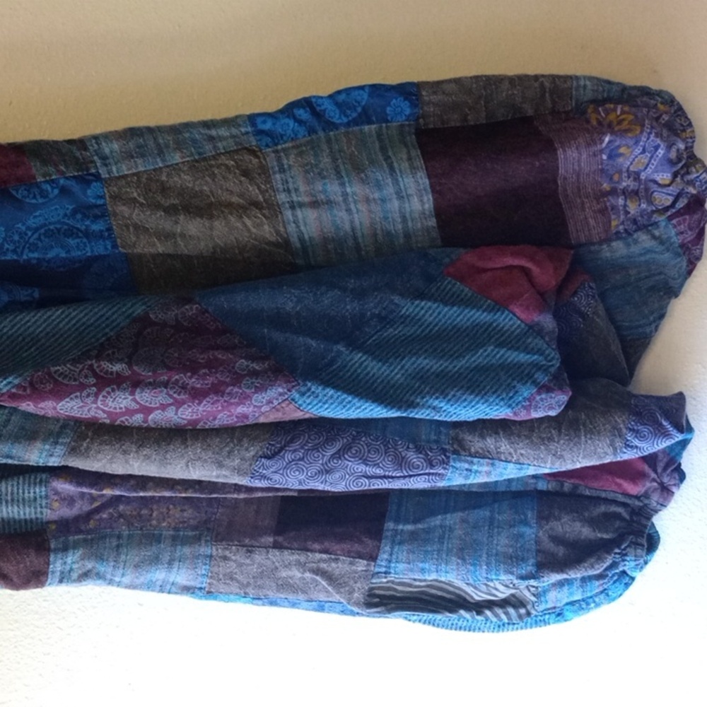 Funky Threads Patchwork Boho Rare Harem Jogger Pa… - image 3